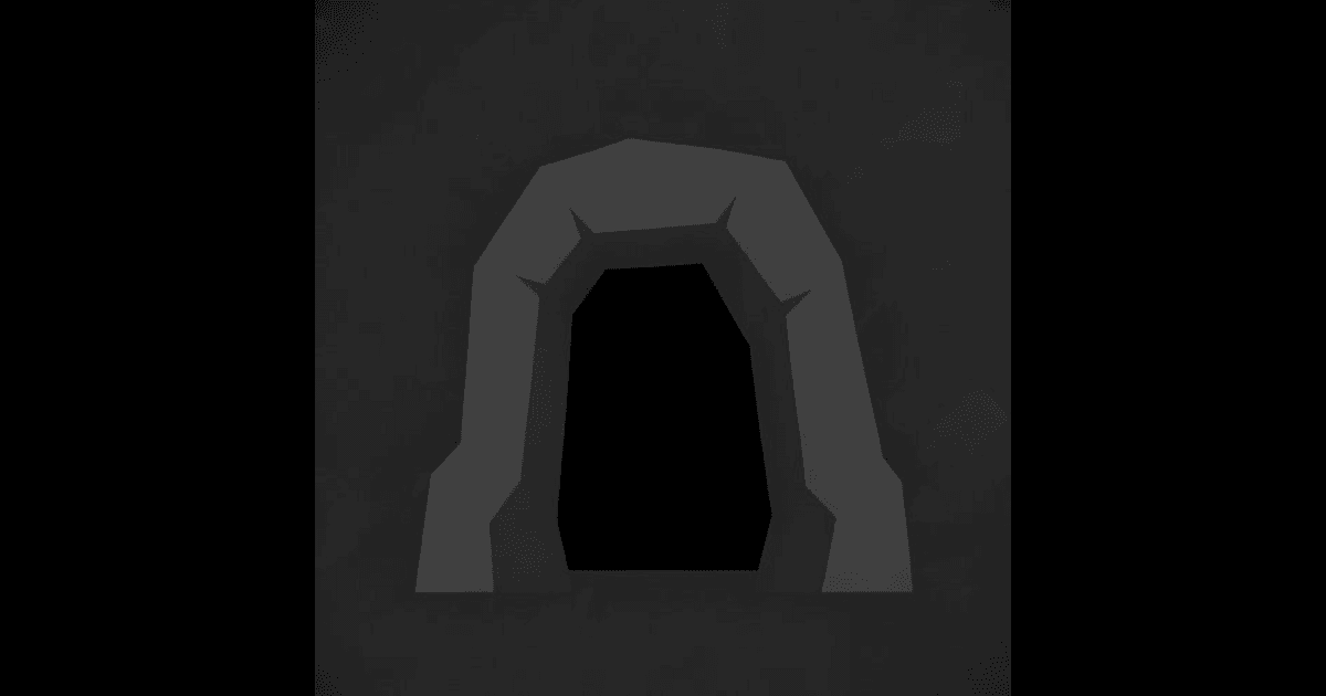 A Dark Cave: minimalist graphics as counterpoint to AI-generated imagery