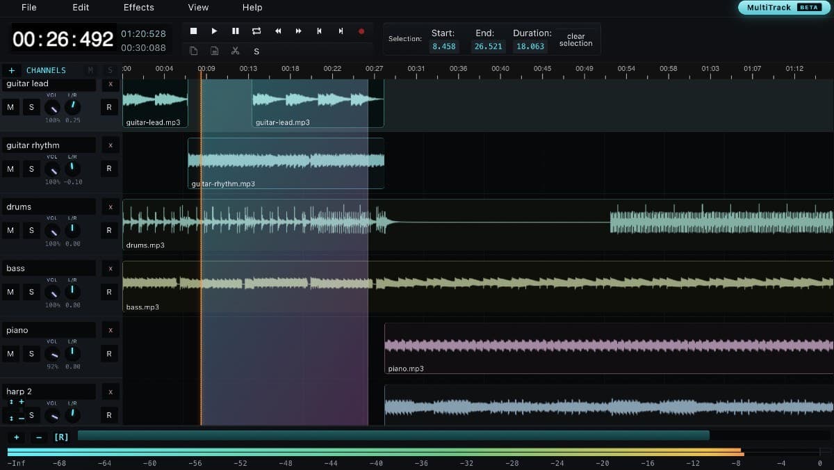 Audiomass brings multitrack editing to the browser, free and open-source