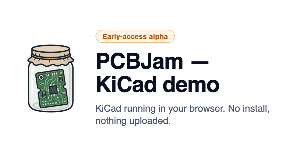 KiCad runs in the browser via PCB Jam