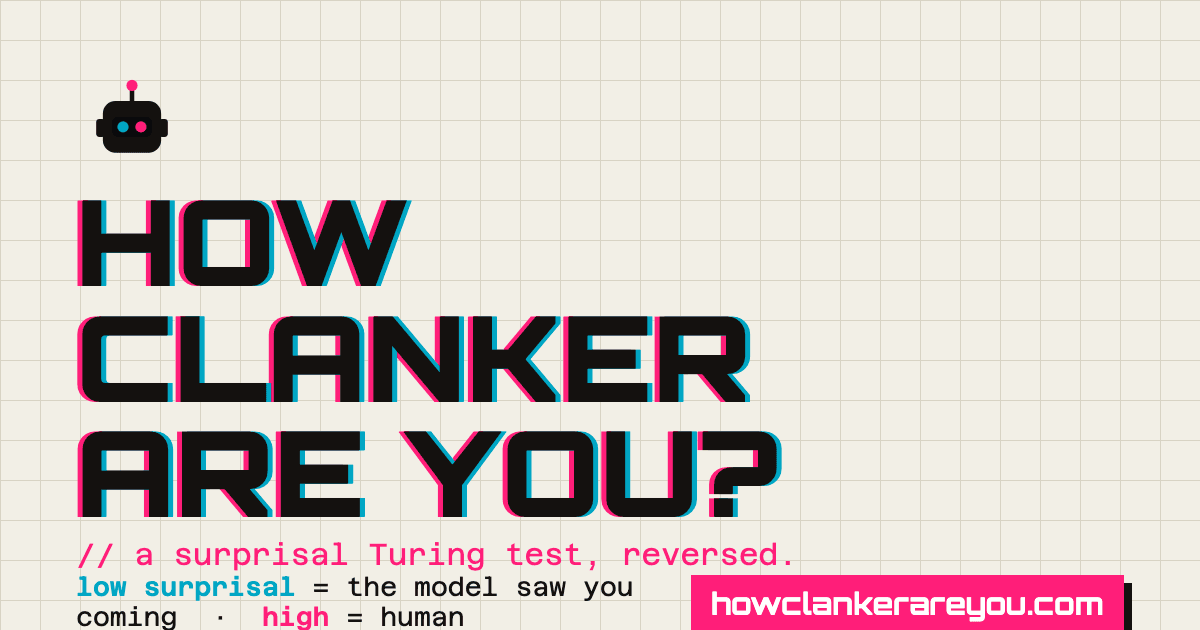niklio launches a reverse Turing test to see how 'clanker' you are