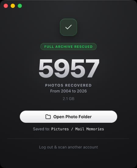 Mail Memories pulls forgotten photos out of Gmail onto your desktop