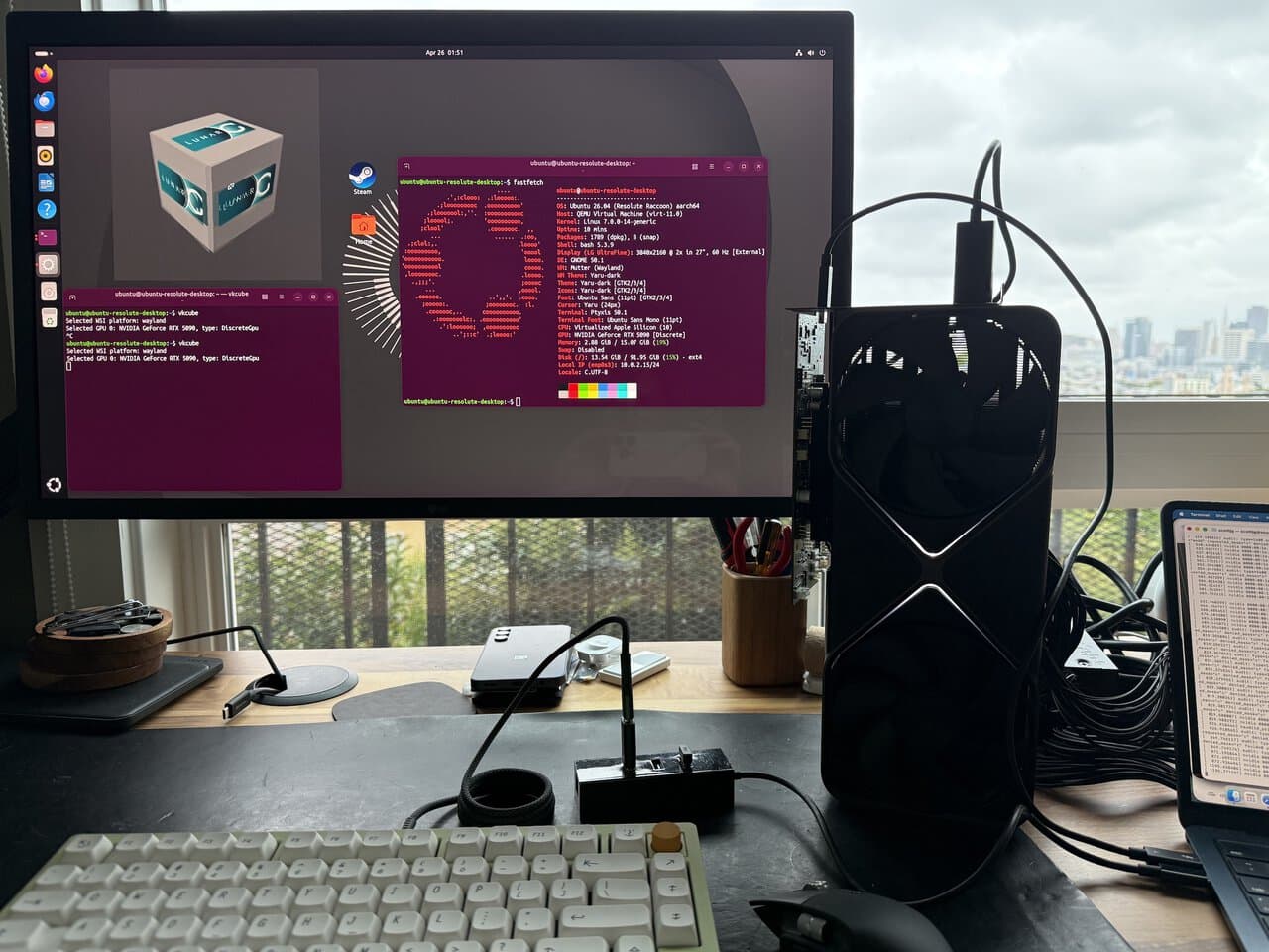 Testing RTX 5090 eGPU performance on M4 MacBook Air for gaming