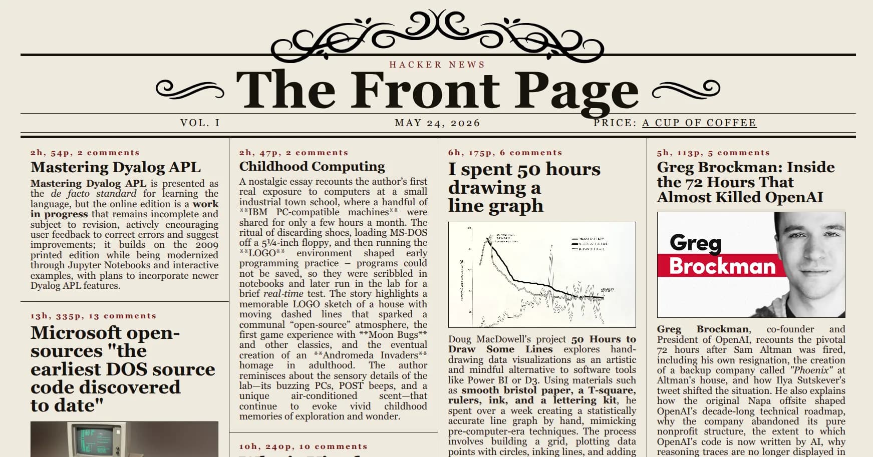 Developer builds a cleaner interface for Hacker News front page