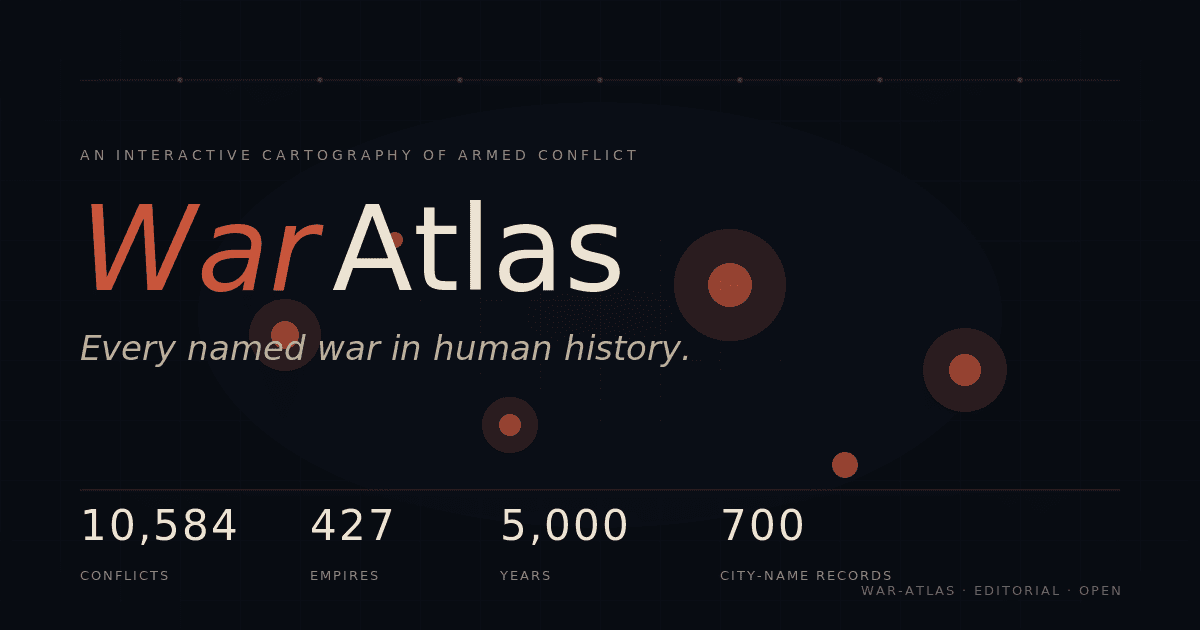 War Atlas maps every named conflict in history as an interactive database