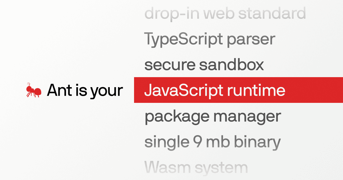 Ant: A JavaScript runtime built on Zig