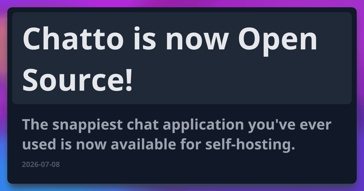 Chatto chat UI framework goes open source