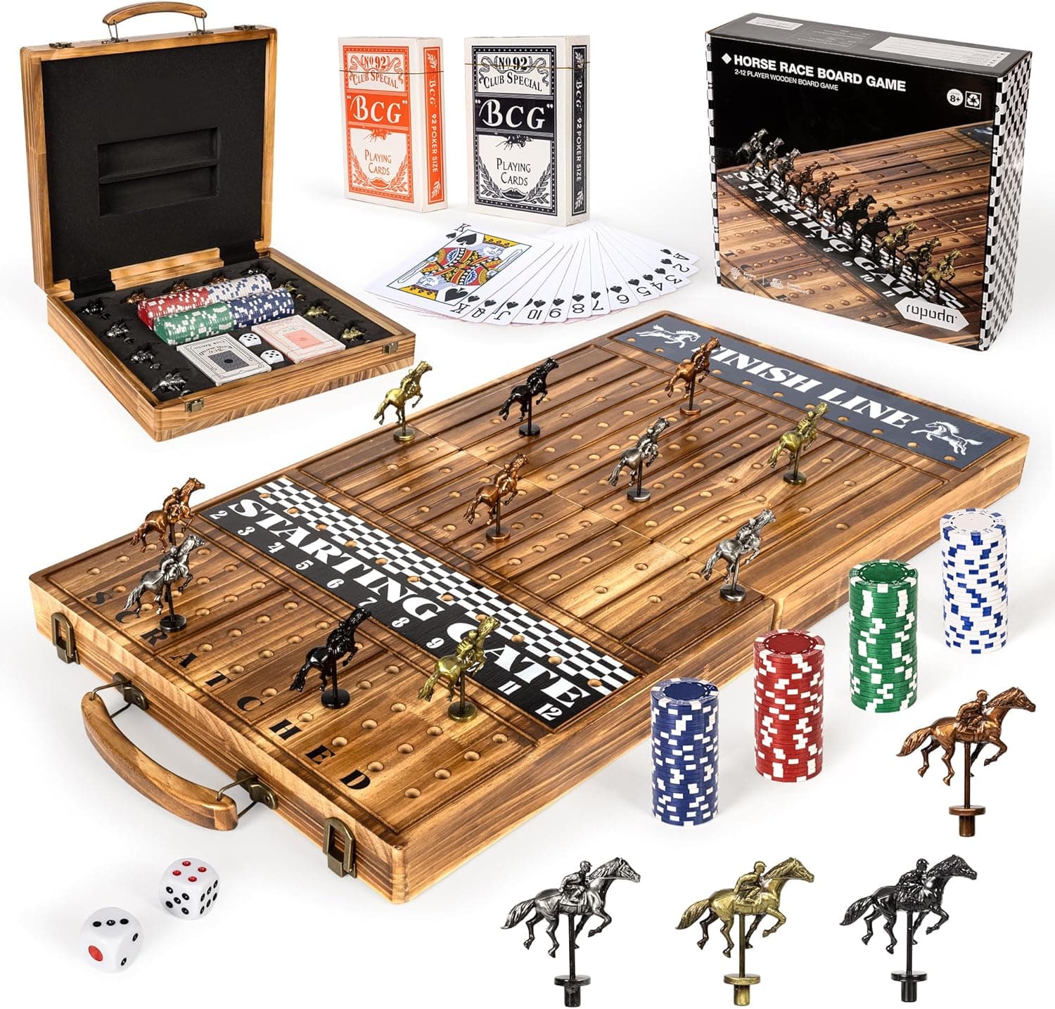 Maker builds horse-racing board game driven entirely by chance