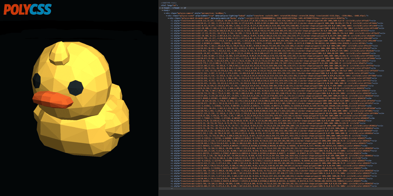 PolyCSS brings 3D rendering to the DOM using pure CSS — no WebGL required