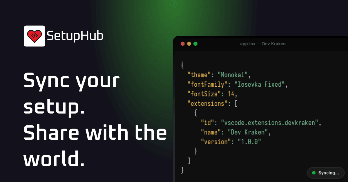 SetupHub lets developers share and sync their editor setups in one place