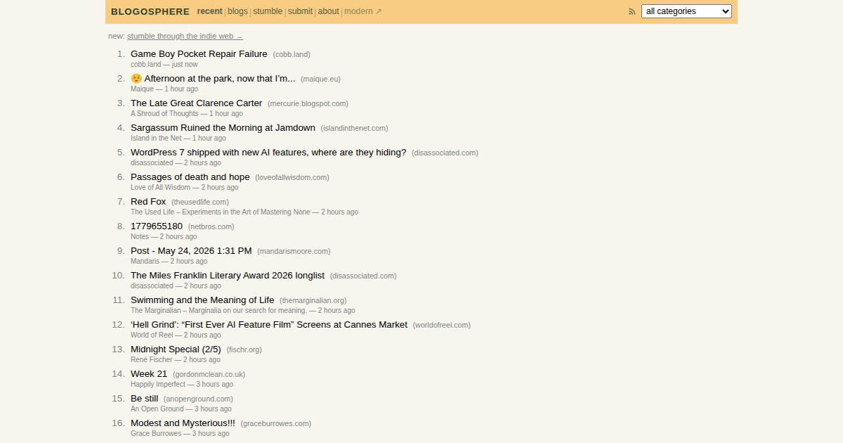 Blogosphere: A discovery hub for personal blogs